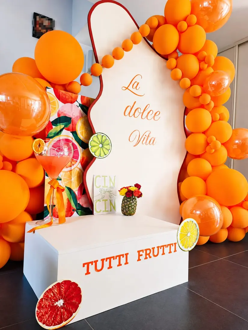 décoration évènementielle en Auvergne-Rhône-Alpes par ML Events — décor agrumes « La Dolce Vita »