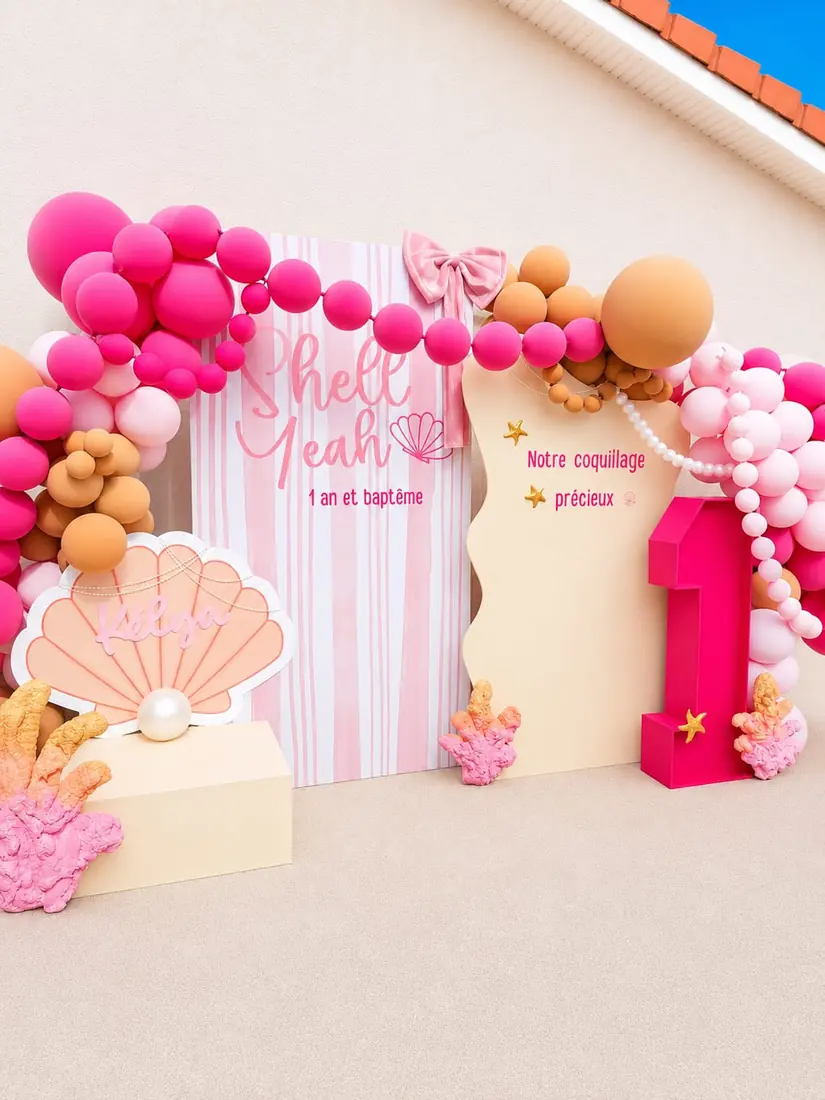décoration de baptême par ML Events — décor coquillage et nacre « Shell Yeah »